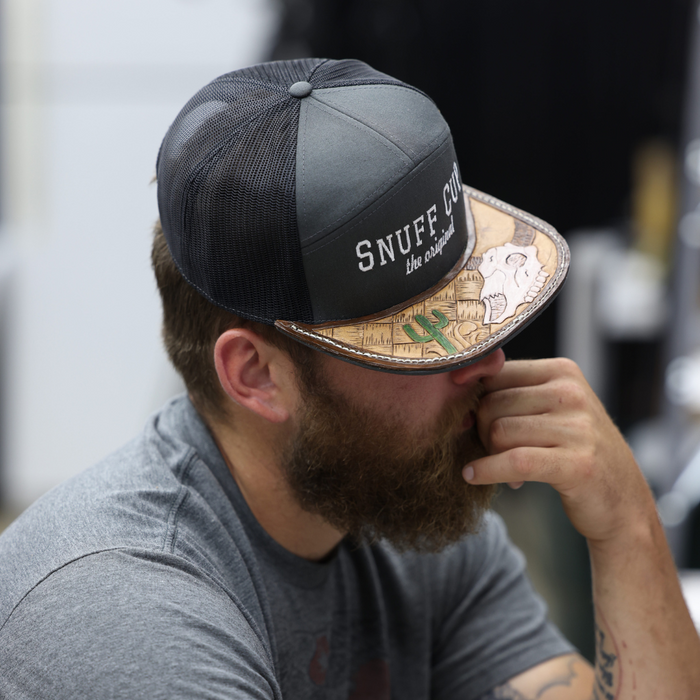 Snuff Cup Western Custom Leather Patch Hat