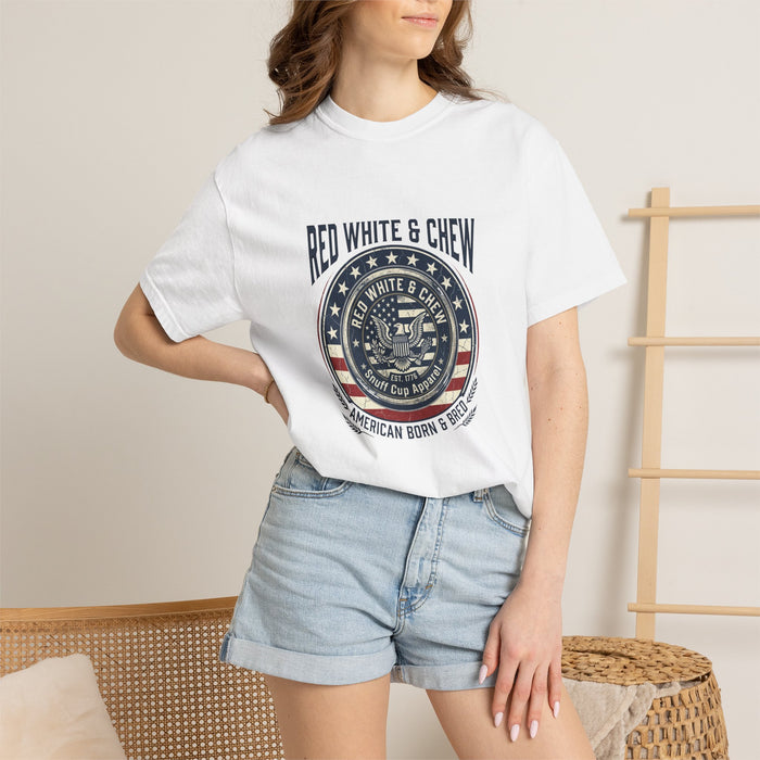 Snuff Cup Apparel | Red, White, & Chew Patriotic T-shirt