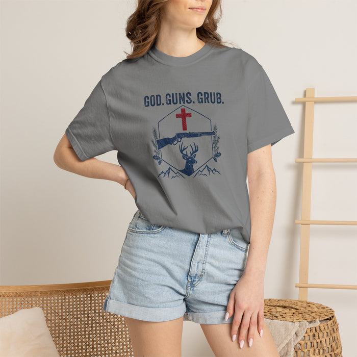 Snuff Cup Apparel | God. Guns. Grub. Graphic T-Shirt, Christian Hunting Tee