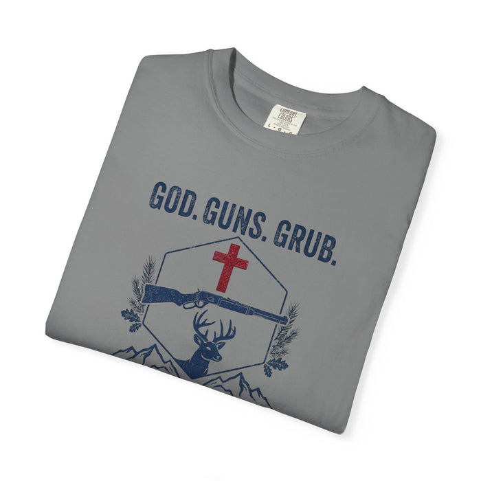 Snuff Cup Apparel | God. Guns. Grub. Graphic T-Shirt, Christian Hunting Tee