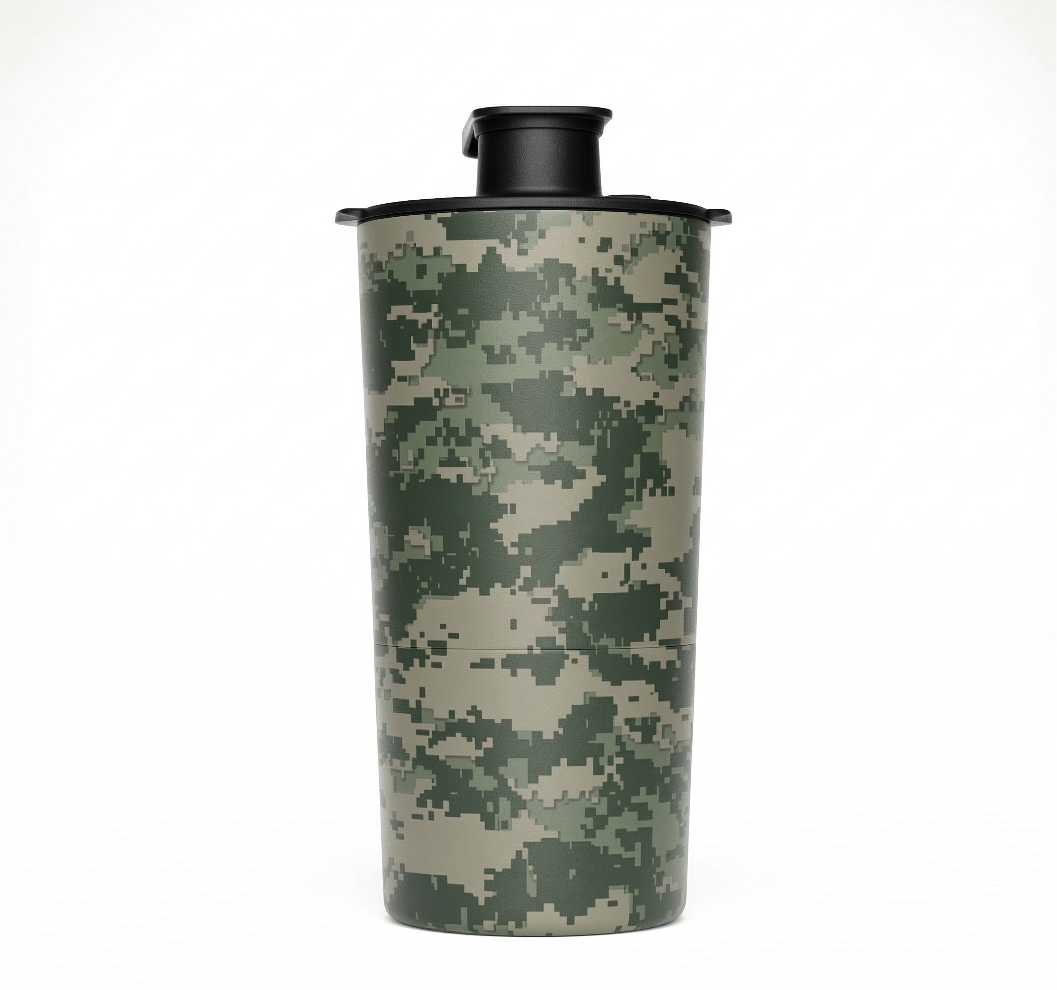 A single green leaf against a white background.