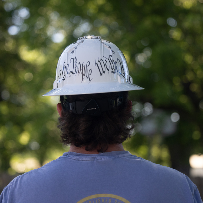 Custom Blue Collar Hard Hat by Snuff Cup