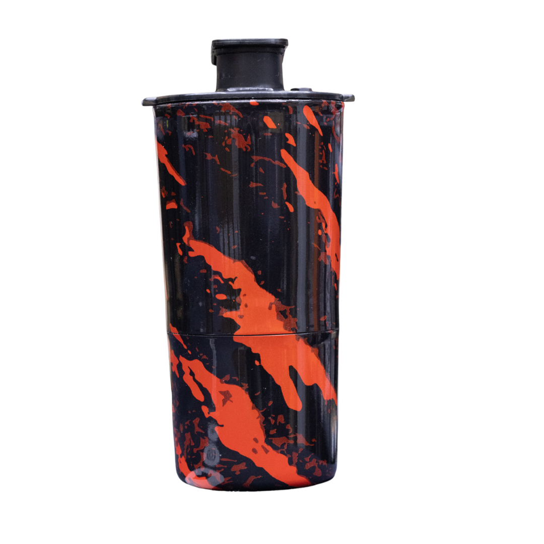 A single green leaf against a white background.