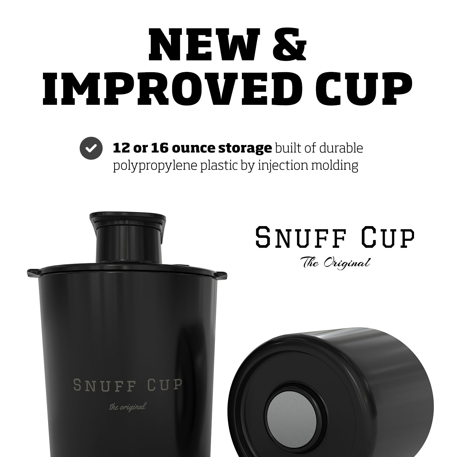 Snuff Cup Pro Spittoon with Discreet Storage Fits Up to Three Oversized Cans, Built-in Can Opener, Spit Cup Fits All Cup Holders (12 Ounce, No Logo